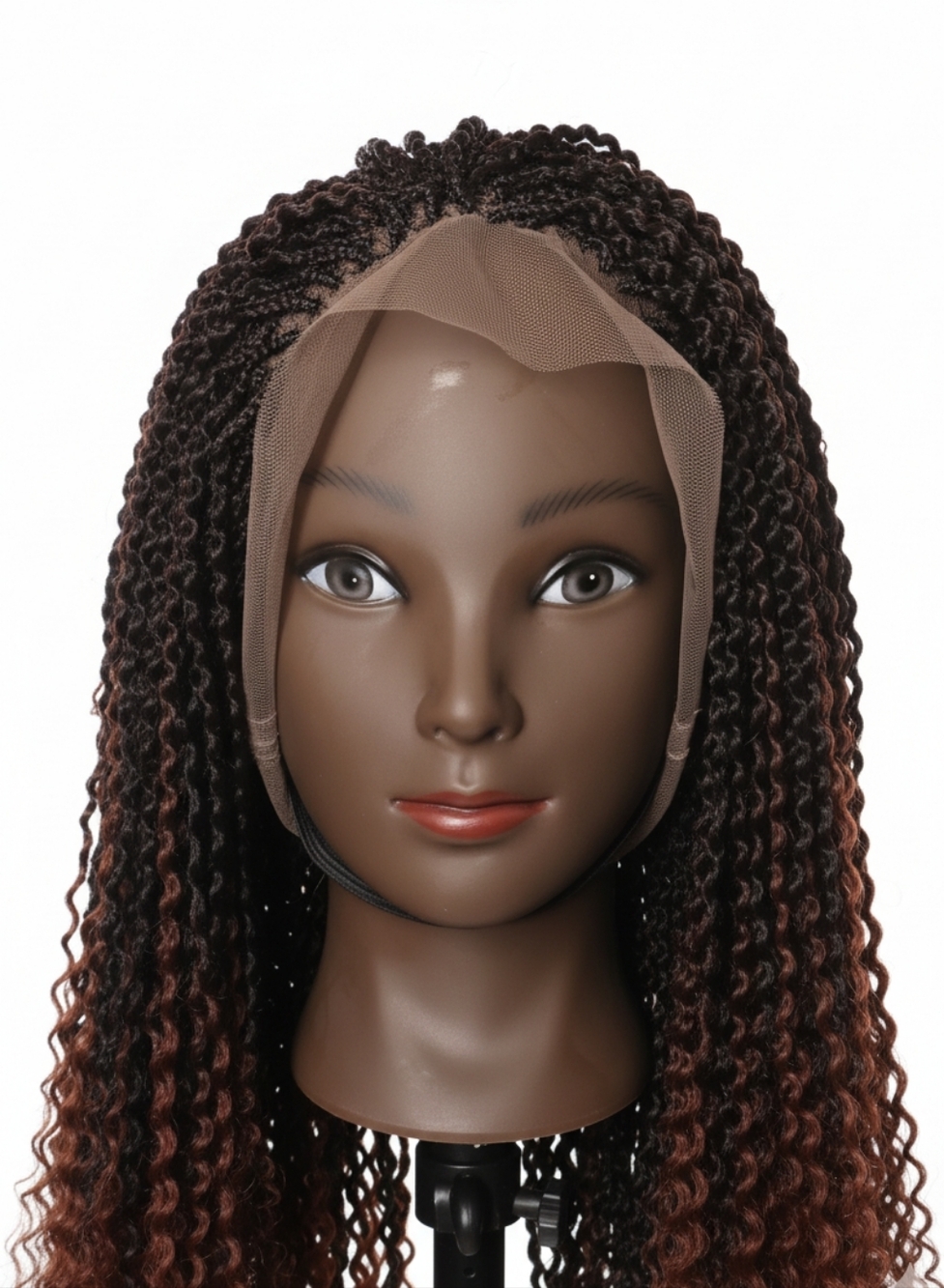 Synthetic Lace Front Twist 360 Watermelon Braided Wig - Brown Ombre